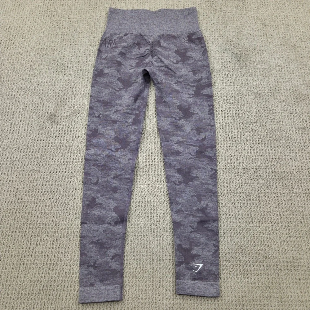 Lot of 2 Gymshark Adapt Camo Seamless Leggings‎ - Lavender & Green Womens Small
